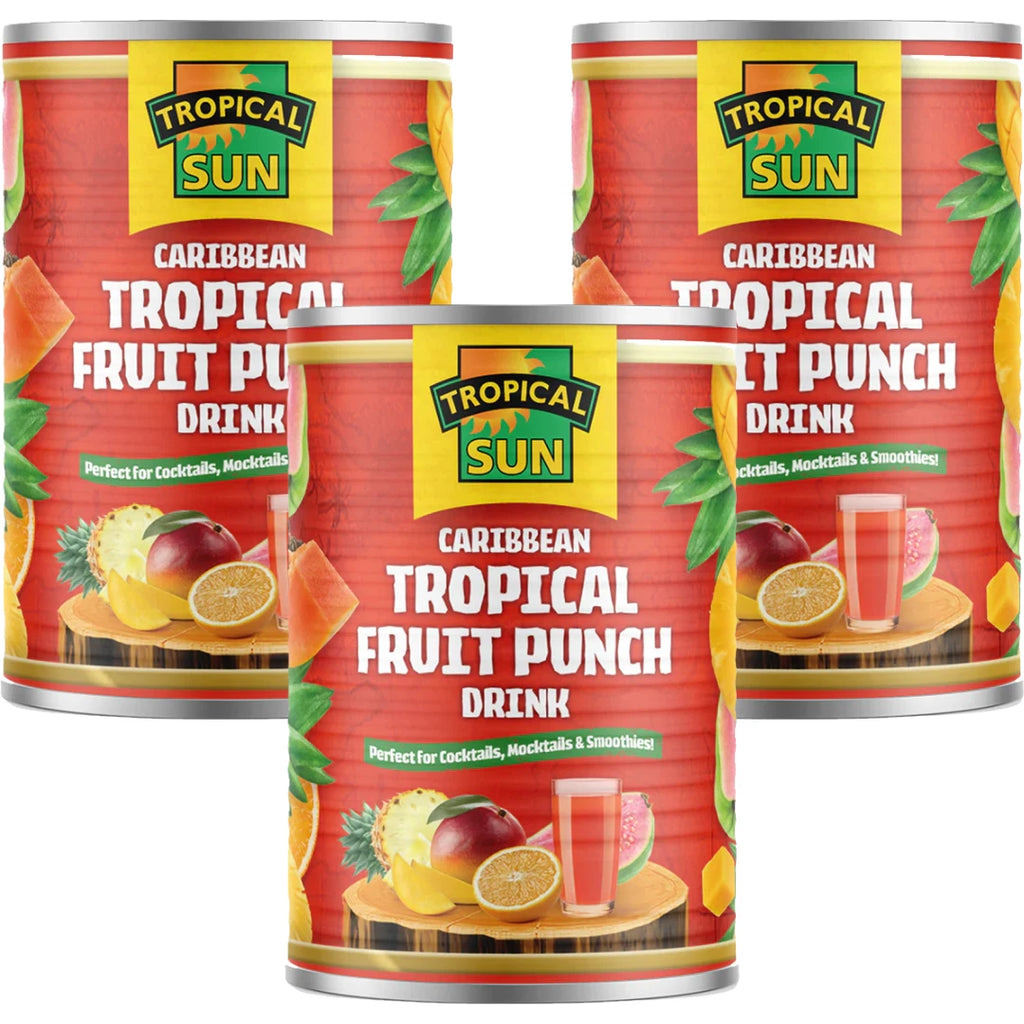 6 Tins Tropical Sun Tropical Fruit Punch Drink 540ml
