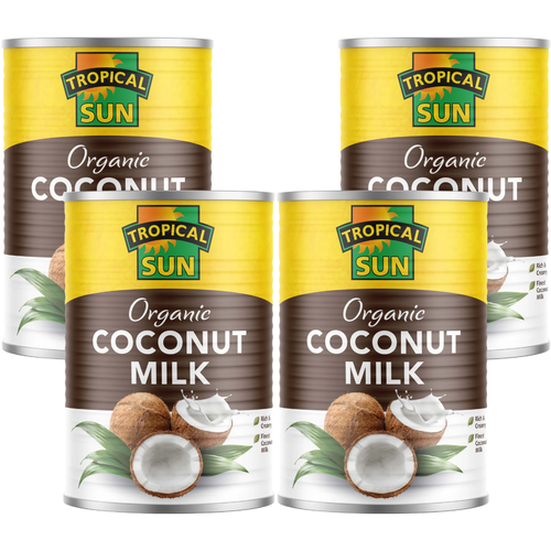6 Tins Tropical Sun Coconut Milk Organic 100% Natural 400ml