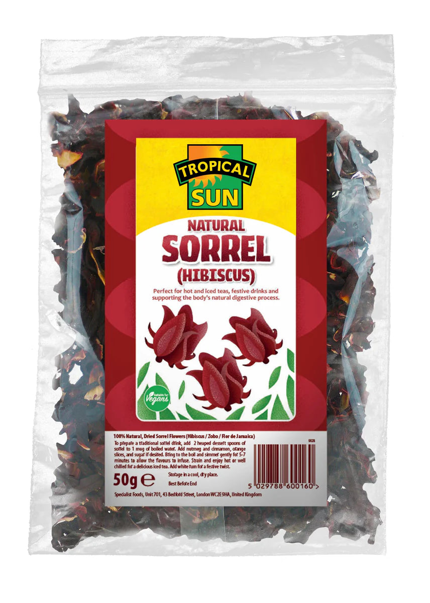 6 Pack Tropical Sun Dried Sorrel Hibiscus Leaves 50g