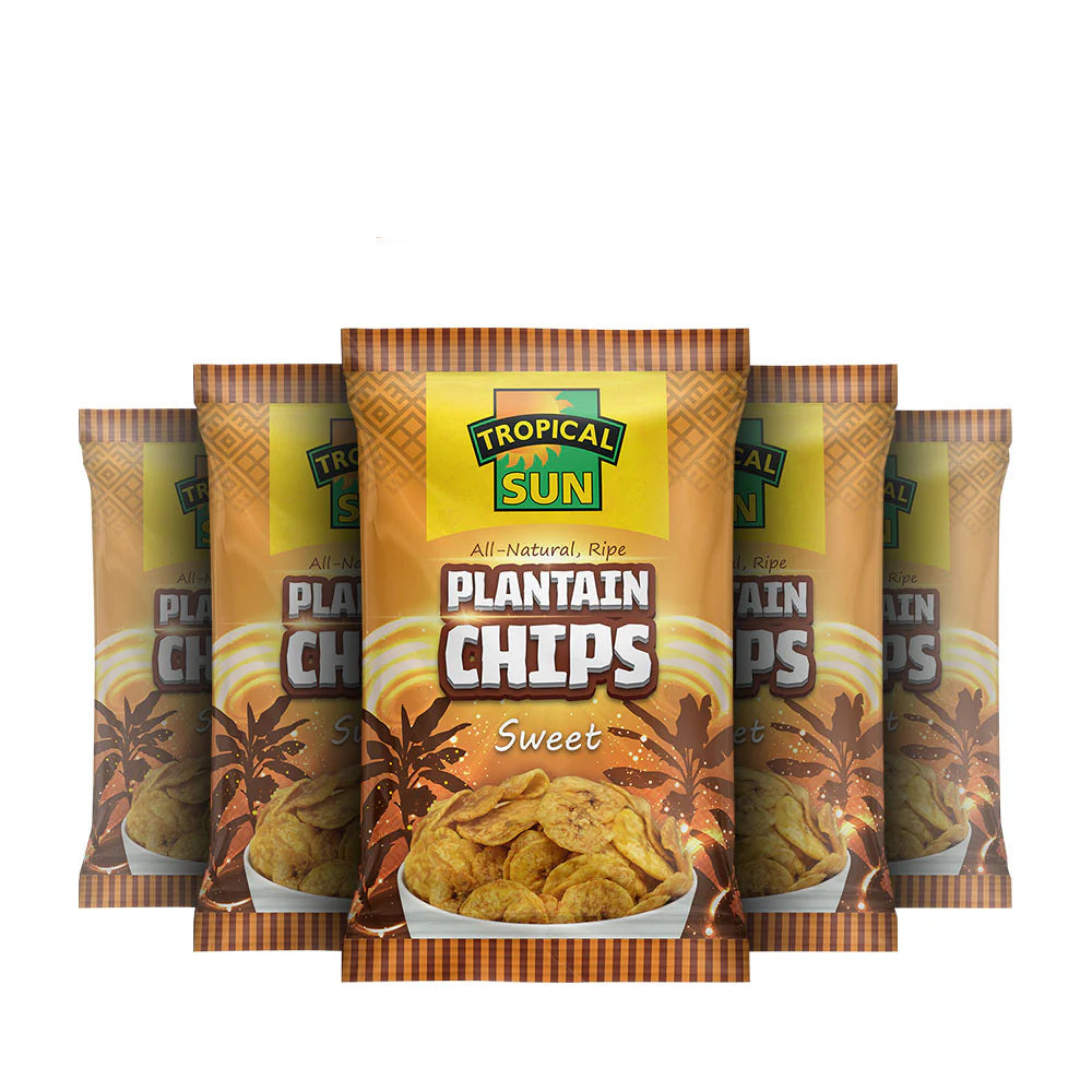 12 Pack Tropical Sun Plantain Chips Sweet 70g
