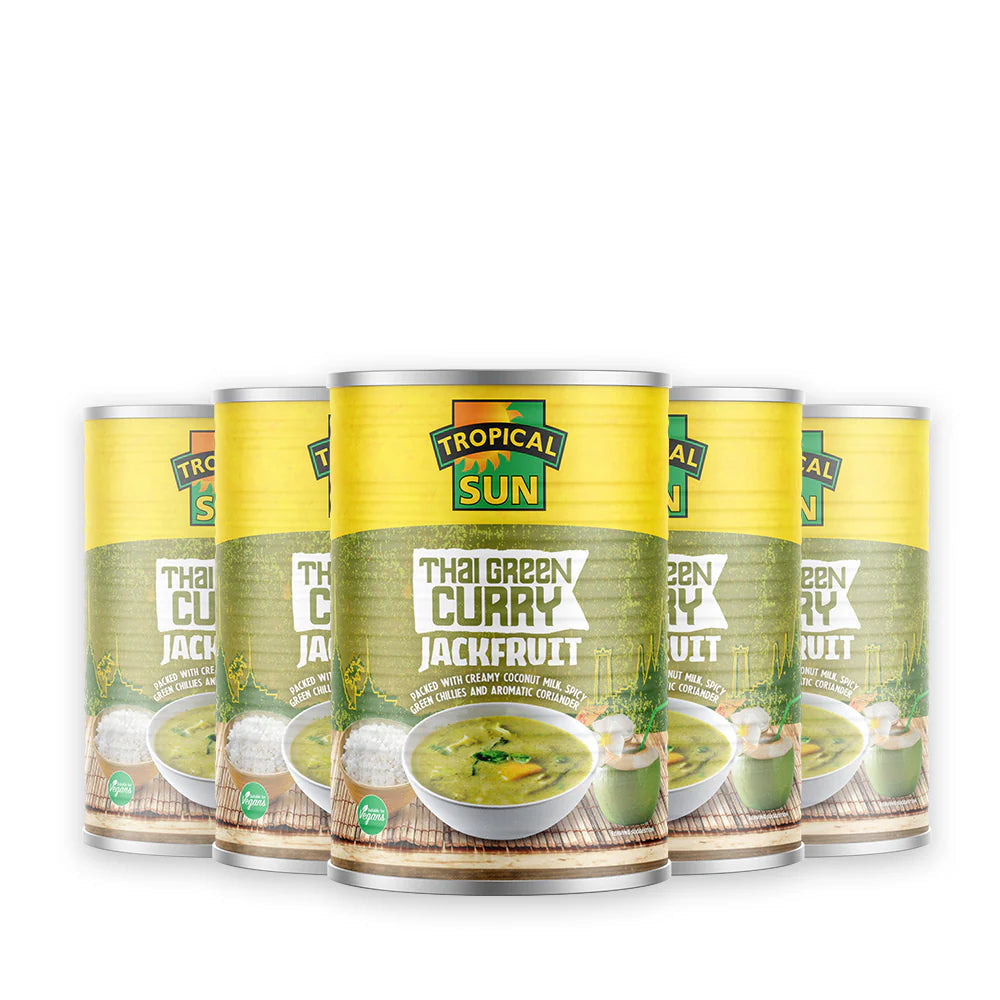 12 Tins Tropical Sun Thai Green Curry Jackfruit 400g