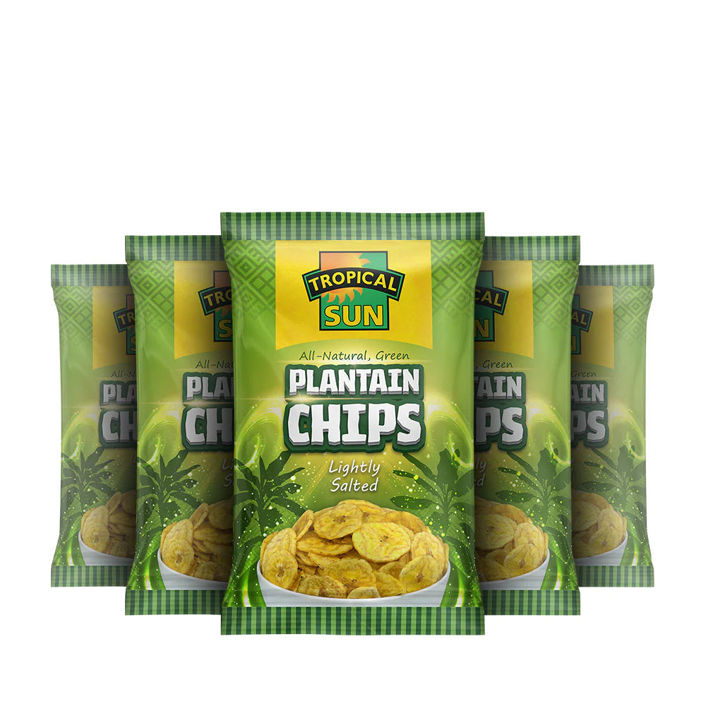 12 Pack Tropical Sun Plantain Chips Lightly Salted 70g