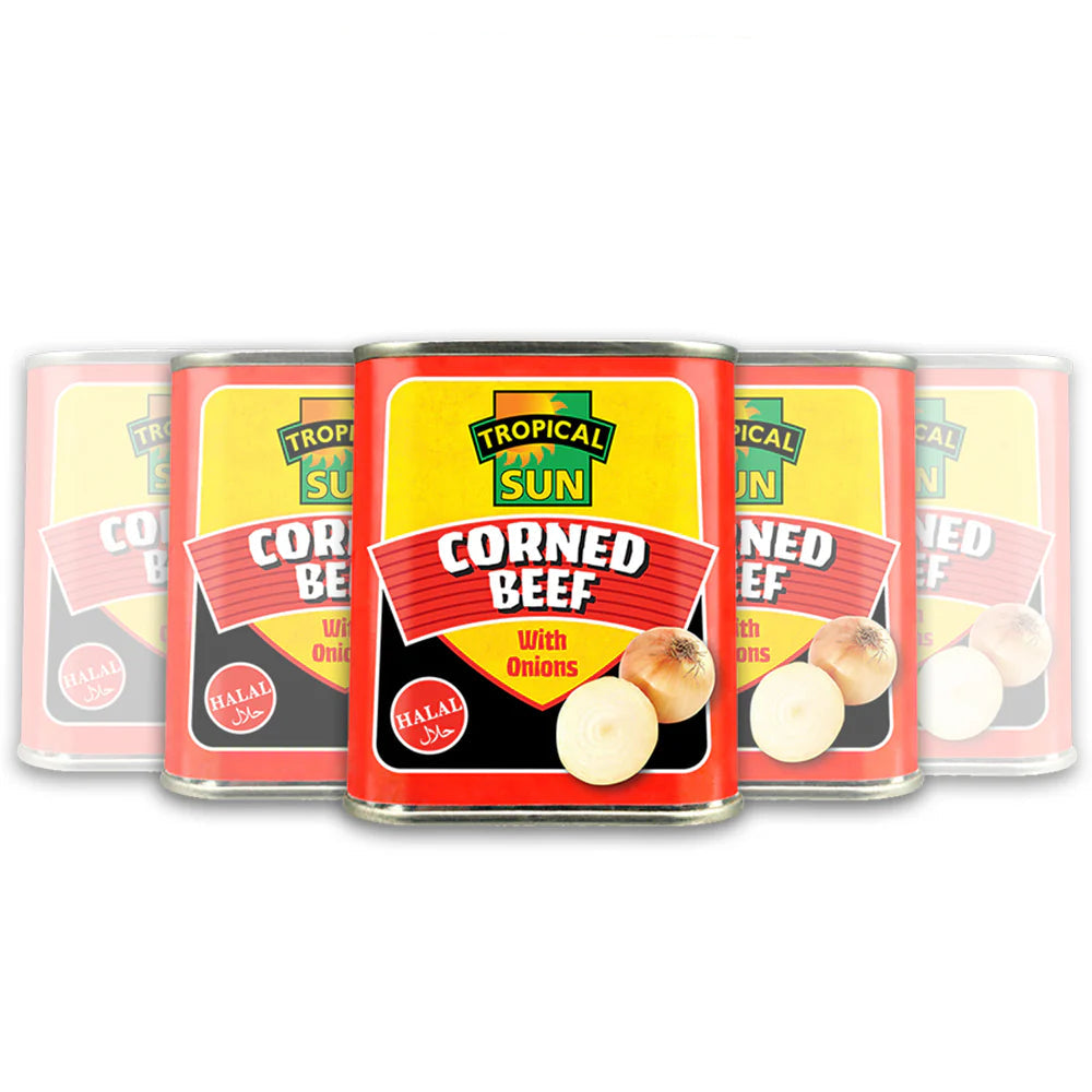 12 Tins Tropical Sun Corned Beef with Onions 340g