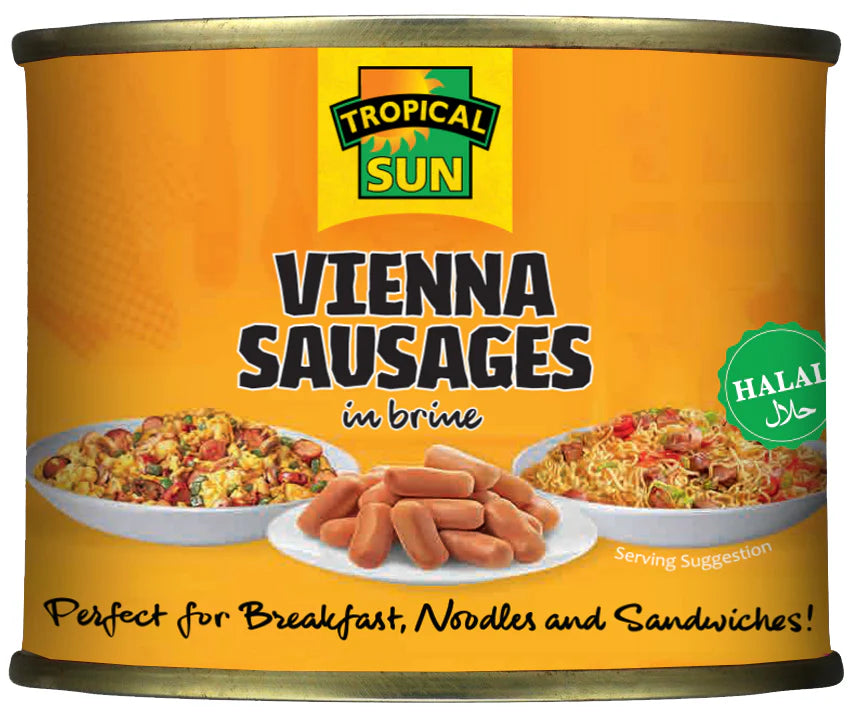 12 Tins Tropical Sun Vienna Sausages in Brine 200g