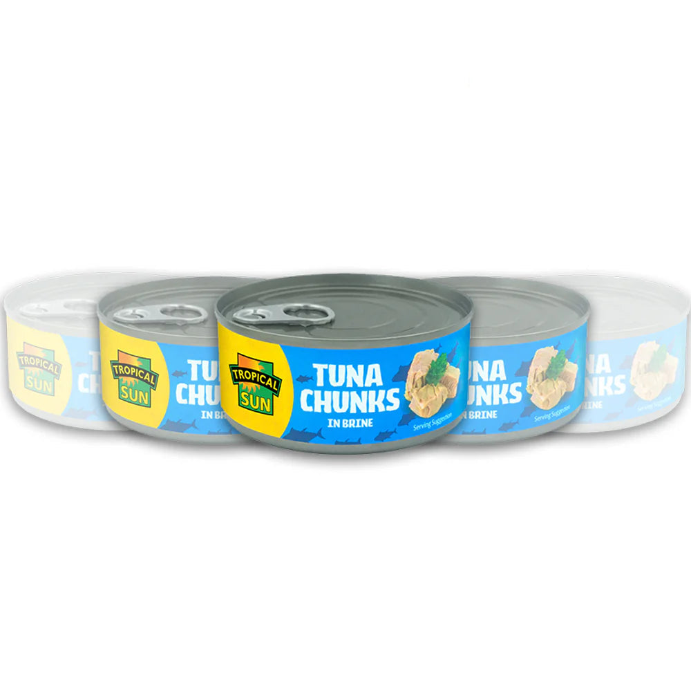 6 Tins Tropical Sun Tuna Chunks in Brine 160g