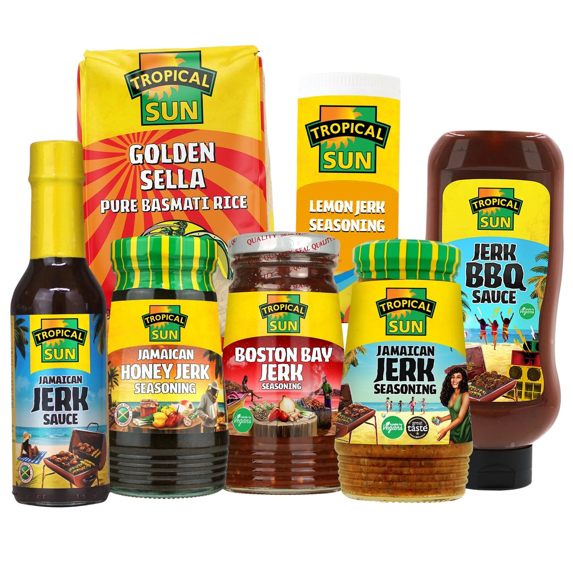 9-Item Set Tropical Sun Jerk Seasonings & Sauces Bundle