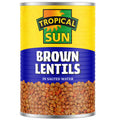 12 Tins Tropical Sun Brown Lentils 400g