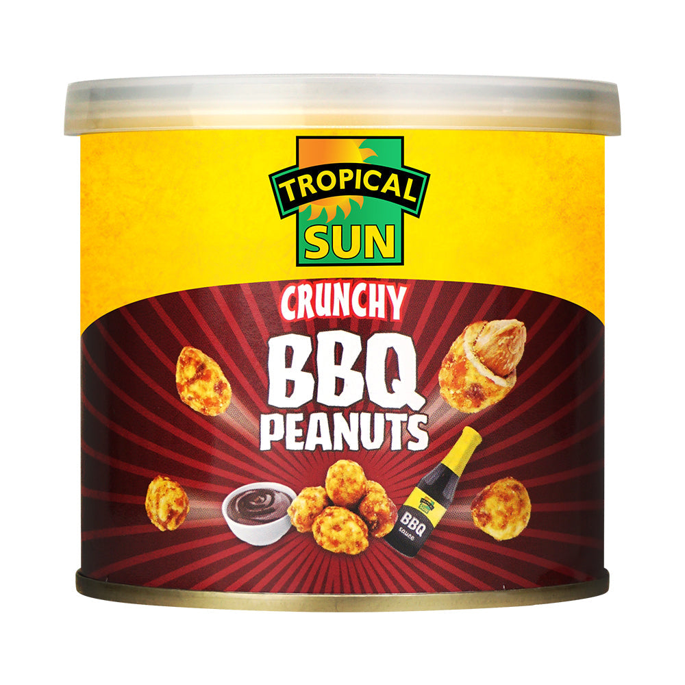 6 Tubs Tropical Sun Crunchy BBQ Peanuts 140g