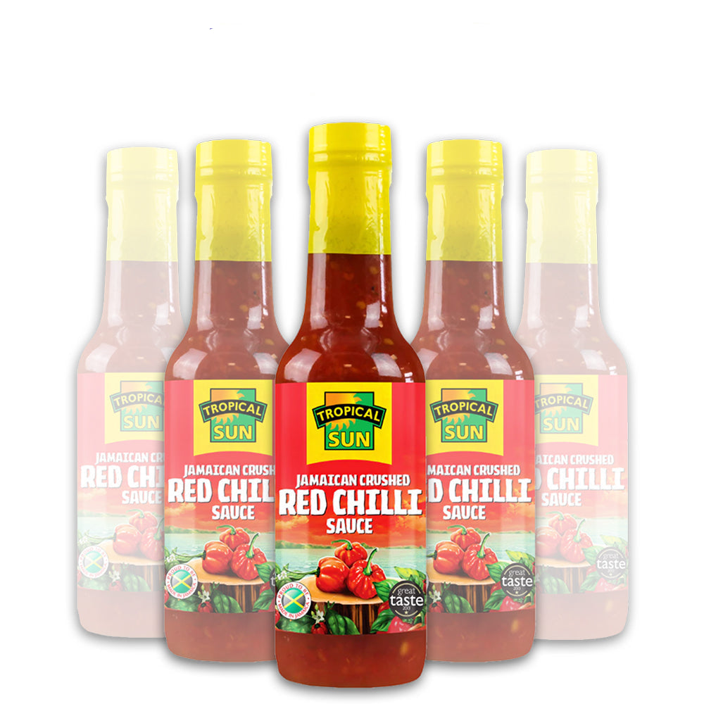 12 Bottles Tropical Sun Jamaican Crushed Red Chilli Sauce 142ml
