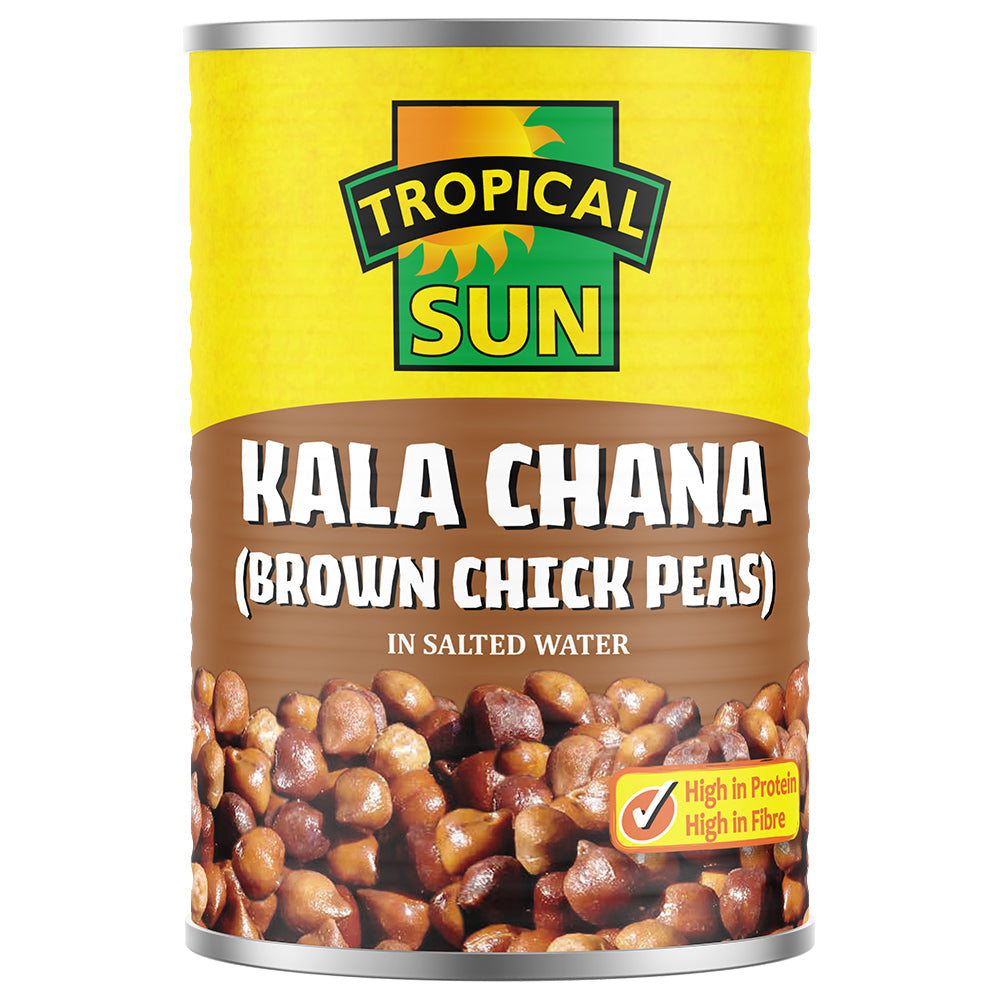 12 Tins Tropical Sun Kala Chana (Brown Chickpeas) 400g