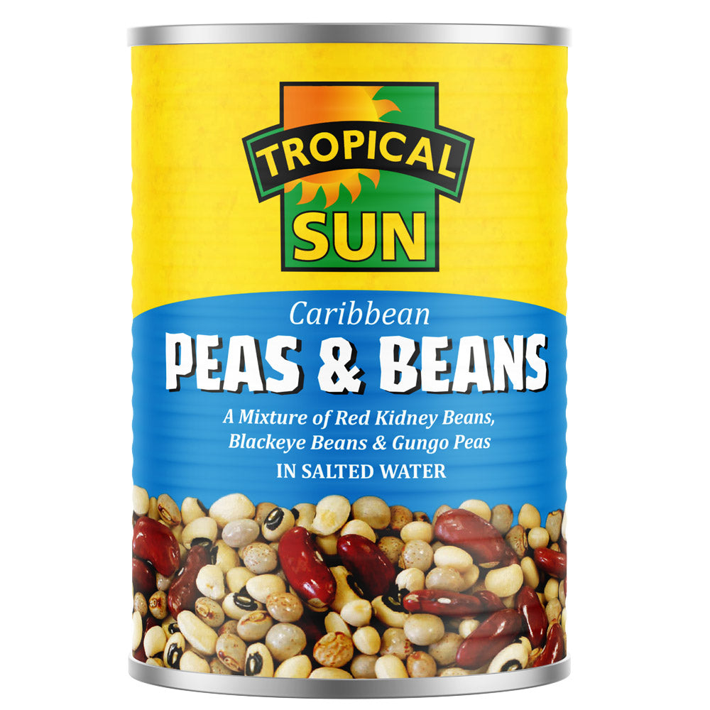 12 Tins Tropical Sun Peas & Beans 400g