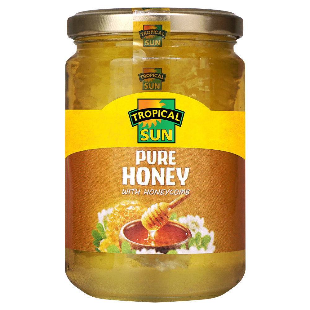 6 Jars Tropical Sun Pure Honey with Honeycomb 500g