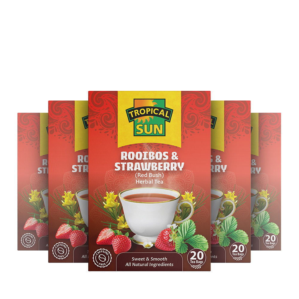 6 Pack Tropical Sun Rooibos & Strawberry Tea 120 Teabags