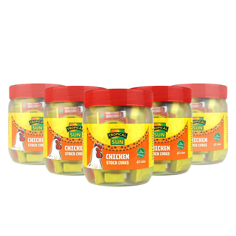 6 Tubs Tropical Sun Chicken Stock Cubes 10g x 40 Cubes
