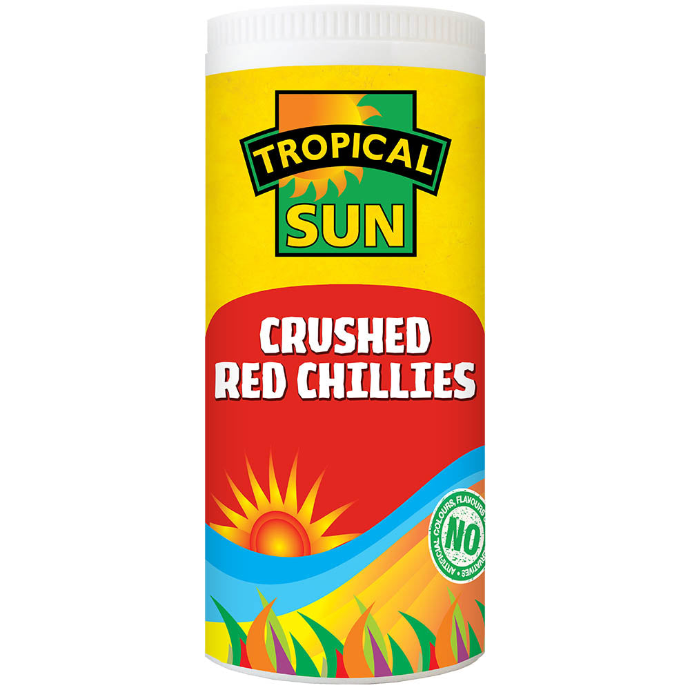12 Tubs Tropical Sun Crushed Red Chillies 50g