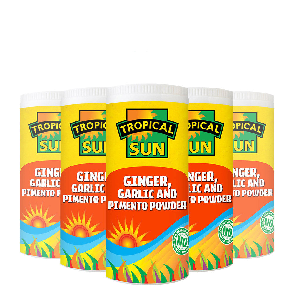 12 Tubs Tropical Sun Ginger, Garlic & Pimento Seasoning 100g