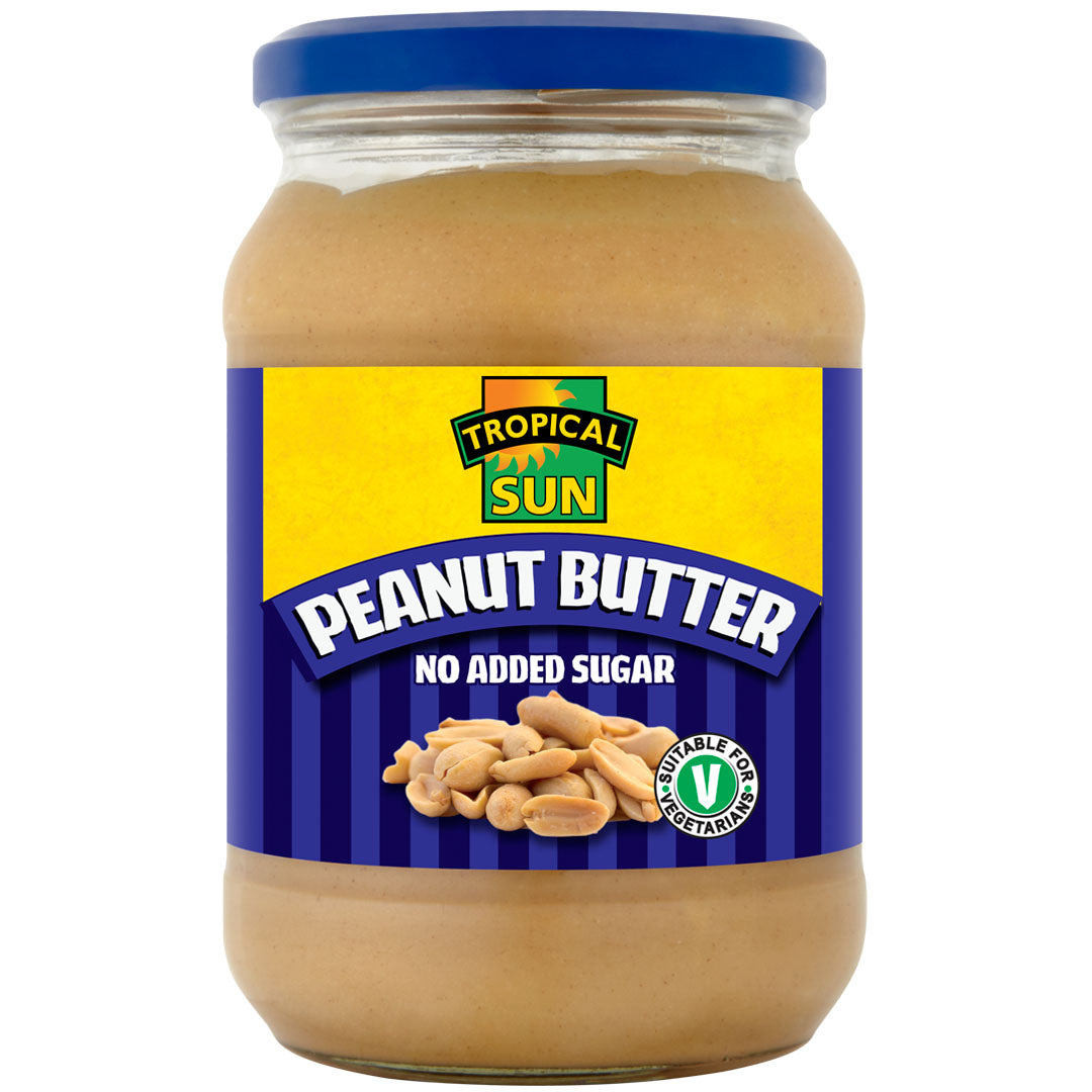 12 Jars Tropical Sun Peanut Butter No Added Sugar 454g